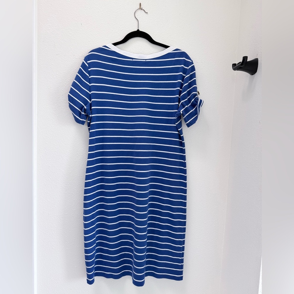 Lauren Ralph Lauren Blue & White Stripe Nautical Cotton Dress | XL - Picture 5 of 6
